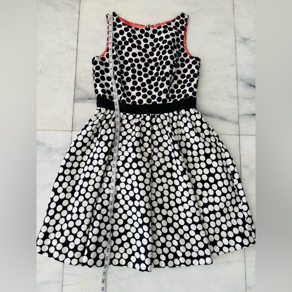 Julian Taylor Polka Dot Dress Black & White Fit & Flare 50s Trad Wife Womens 6 - Picture 5 of 9